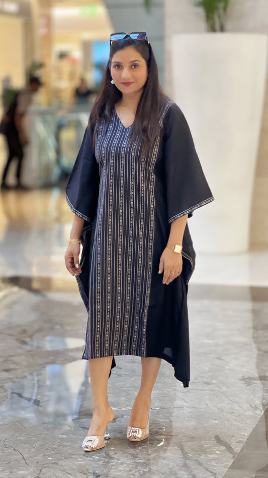 Black Kaftan – Cotton Minimalist Kaftan Dress