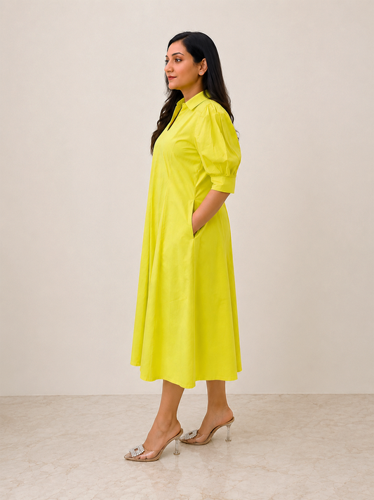 Neon Aura Midi Dress