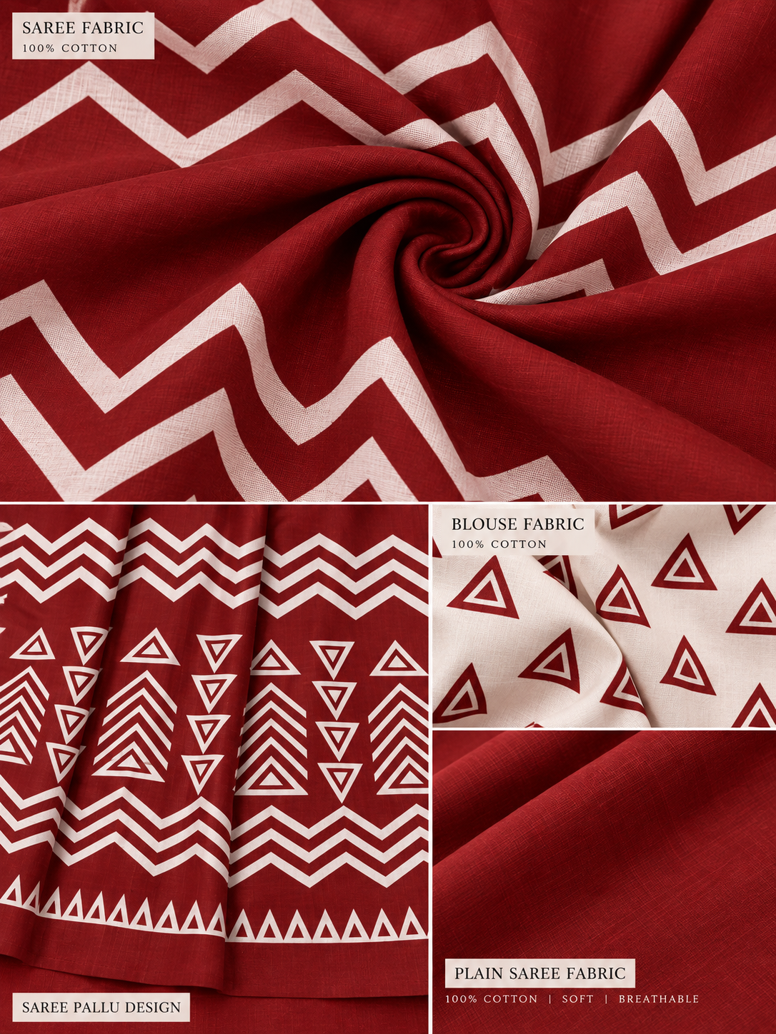 Maroon Cotton Saree – Rich Everyday Elegance