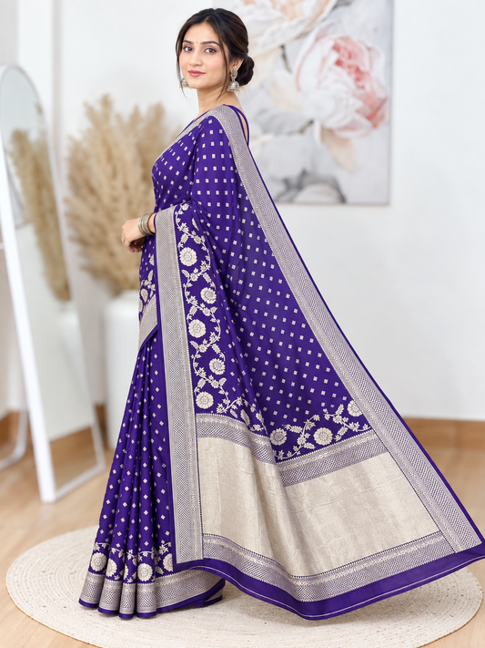 Purple Banarasi Silk Saree – Regal, Luxe Elegance