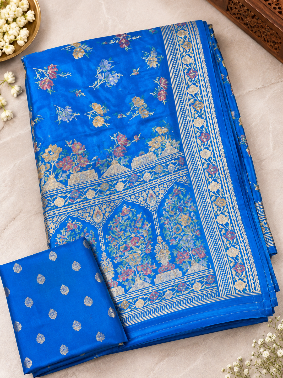 Firozi Silk Saree – Festive Wear