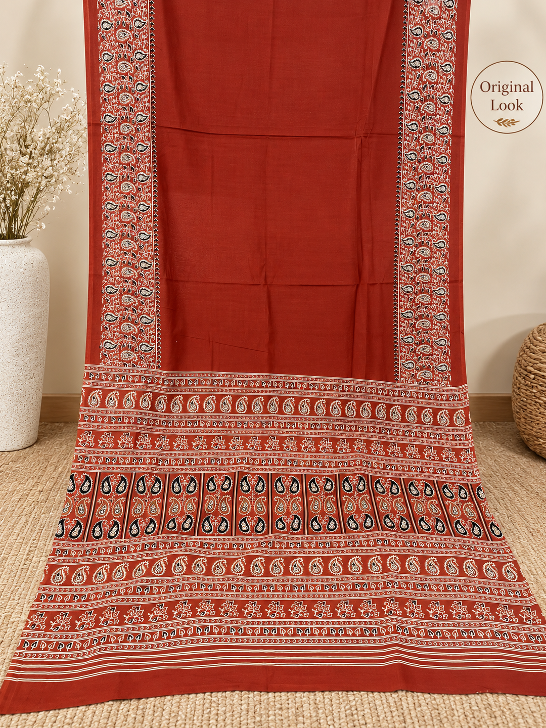 Rust Cotton Saree – Earthy, Everyday Elegance