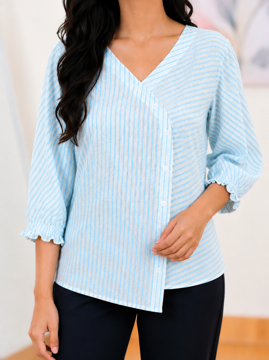 Cotton Stripe & Style Kurti/Top – Modern Casual Striped Elegance (Only Kurti) (S–5XL)