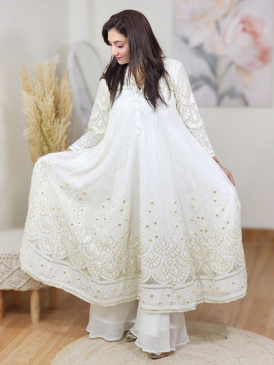 Georgette Anarkali Kurta Set – Flowy Elegant Festive Ethnic (S–5XL)