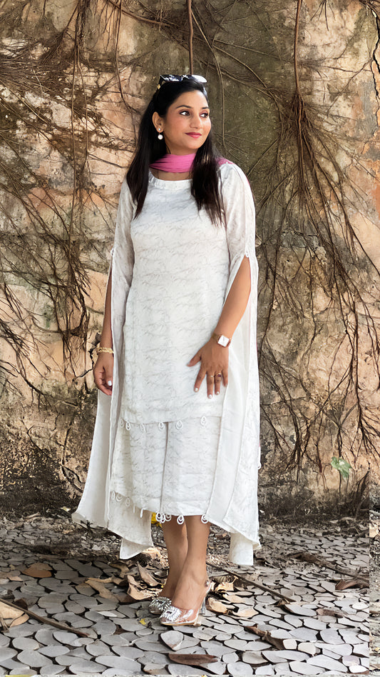 White Aura Palazzo Set – Satin Glow Co-ord for Women
