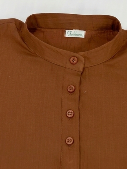 Cotton Rustic Charm Solid Office Wear Tunic – Earthy Professional Simplicity (Only Kurti) (S–5XL)