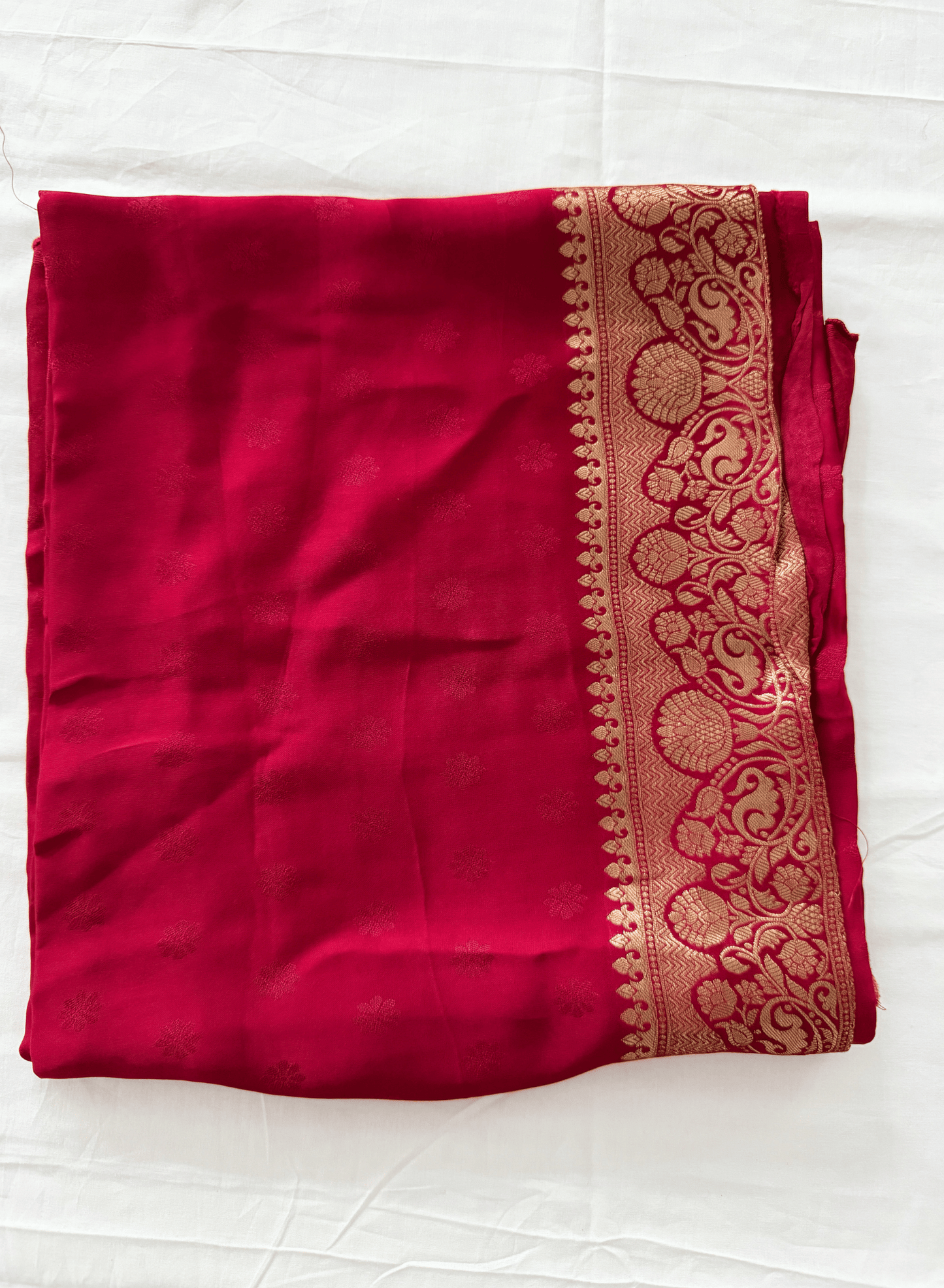 Soft Silk Red Banarasi Katan Saree – Timeless Bridal Royal Elegance (One Size)