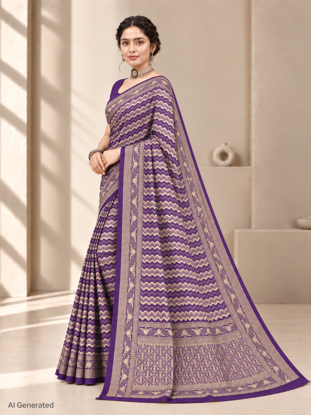 Purple Silk Banarasi Saree – Regal Festive Elegance