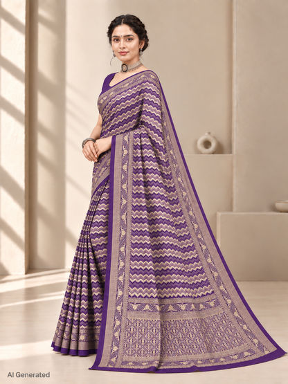 Purple Silk Banarasi Saree – Regal Festive Elegance