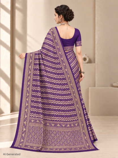 Purple Silk Banarasi Saree – Regal Festive Elegance