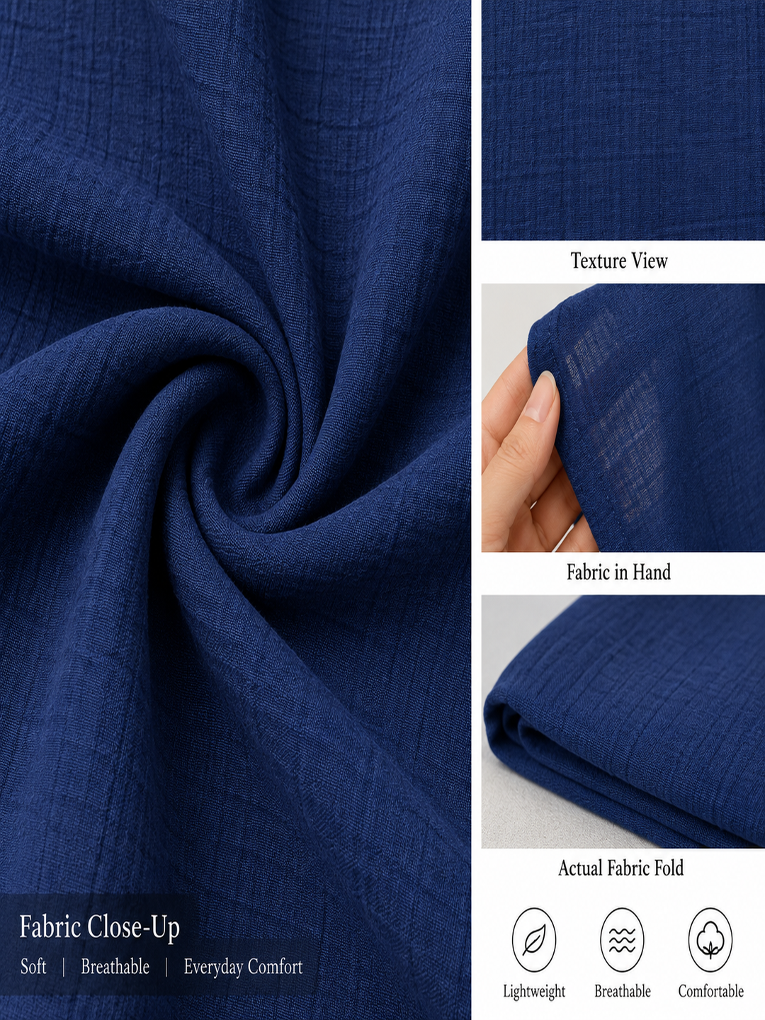 Navy Bloom Cotton Kurti Top – Fresh Everyday Elegance