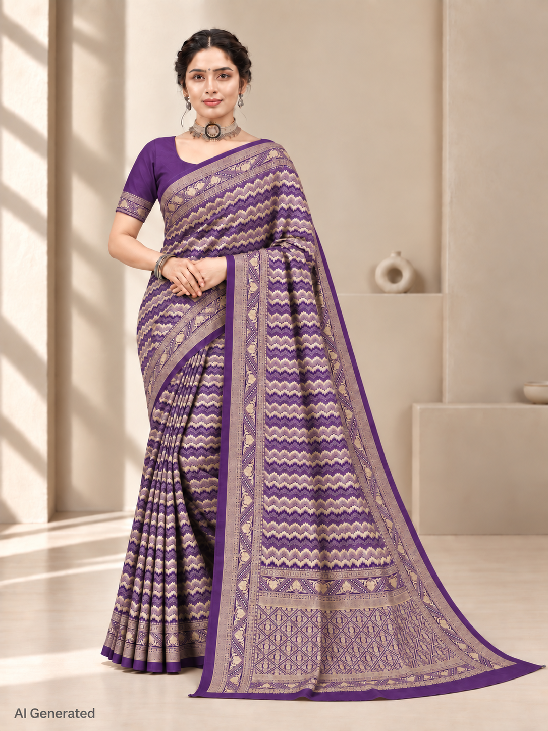 Purple Silk Banarasi Saree – Regal Festive Elegance