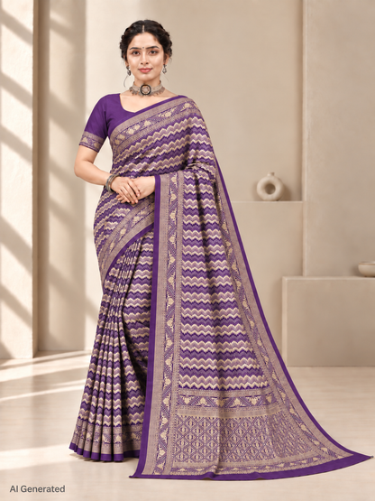 Purple Silk Banarasi Saree – Regal Festive Elegance