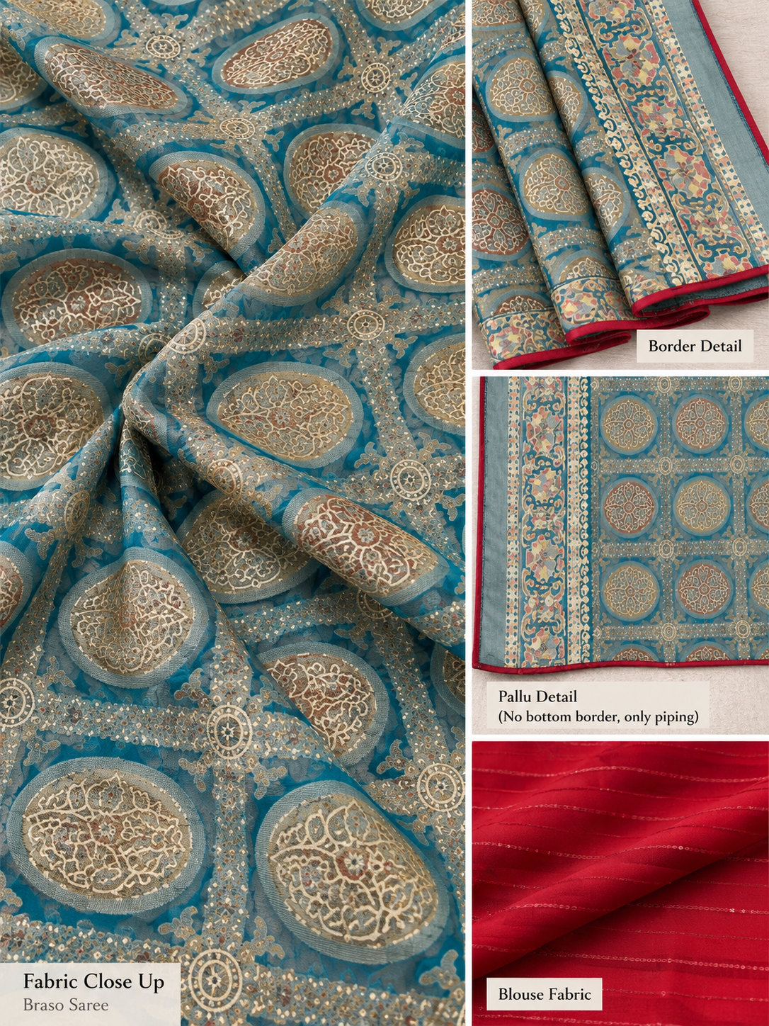 Firozi Printed Braso Saree – Vibrant Everyday Elegance