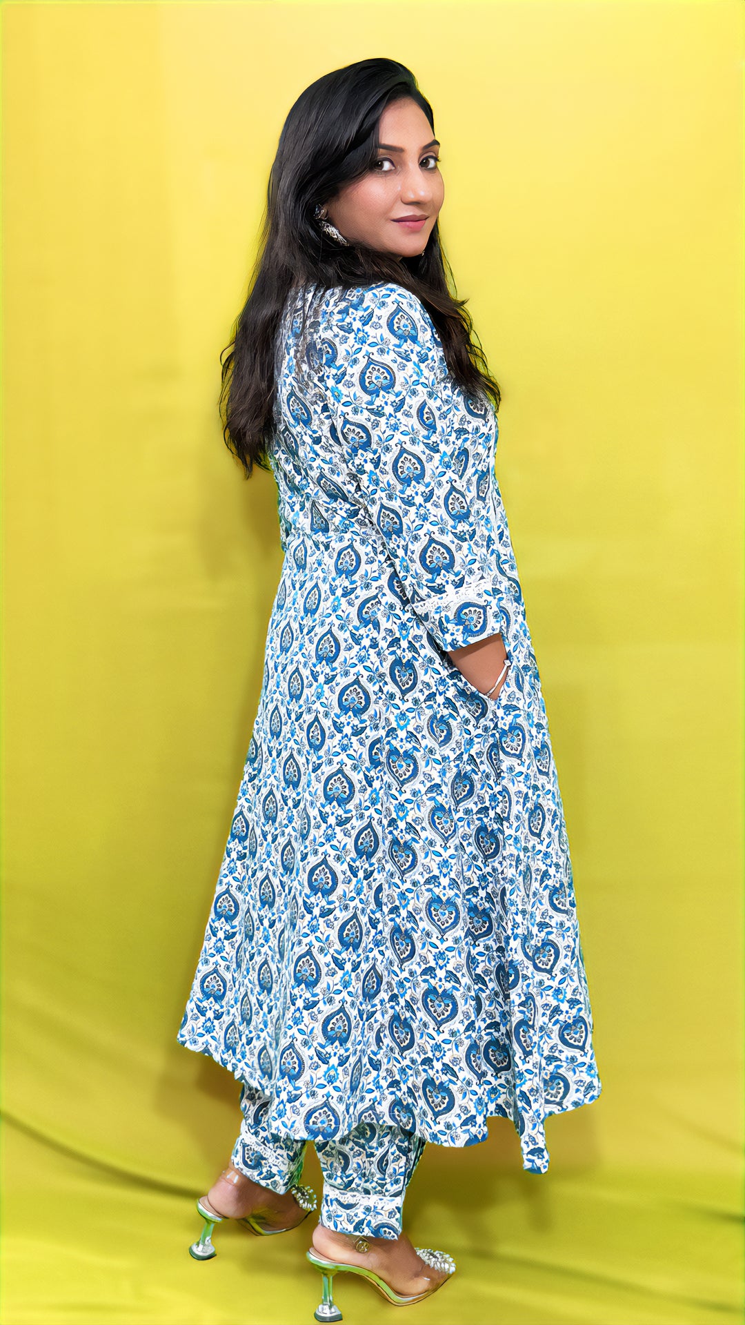 Anarkali with Afghani Pant – Pure Cotton Fusion Set