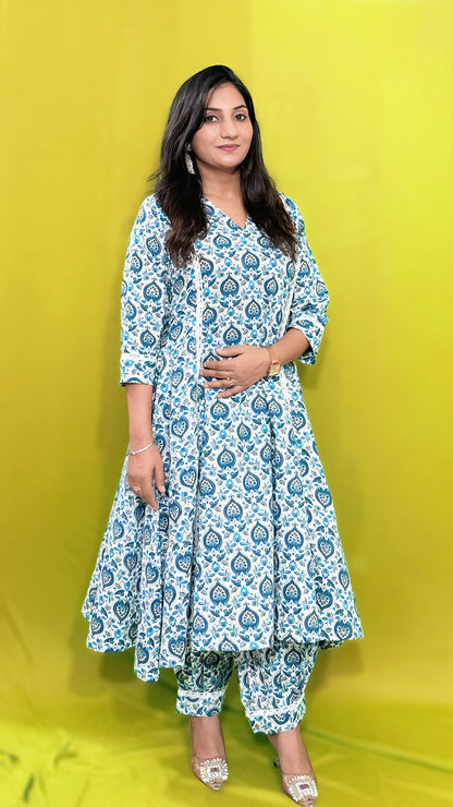 Anarkali with Afghani Pant – Pure Cotton Fusion Set