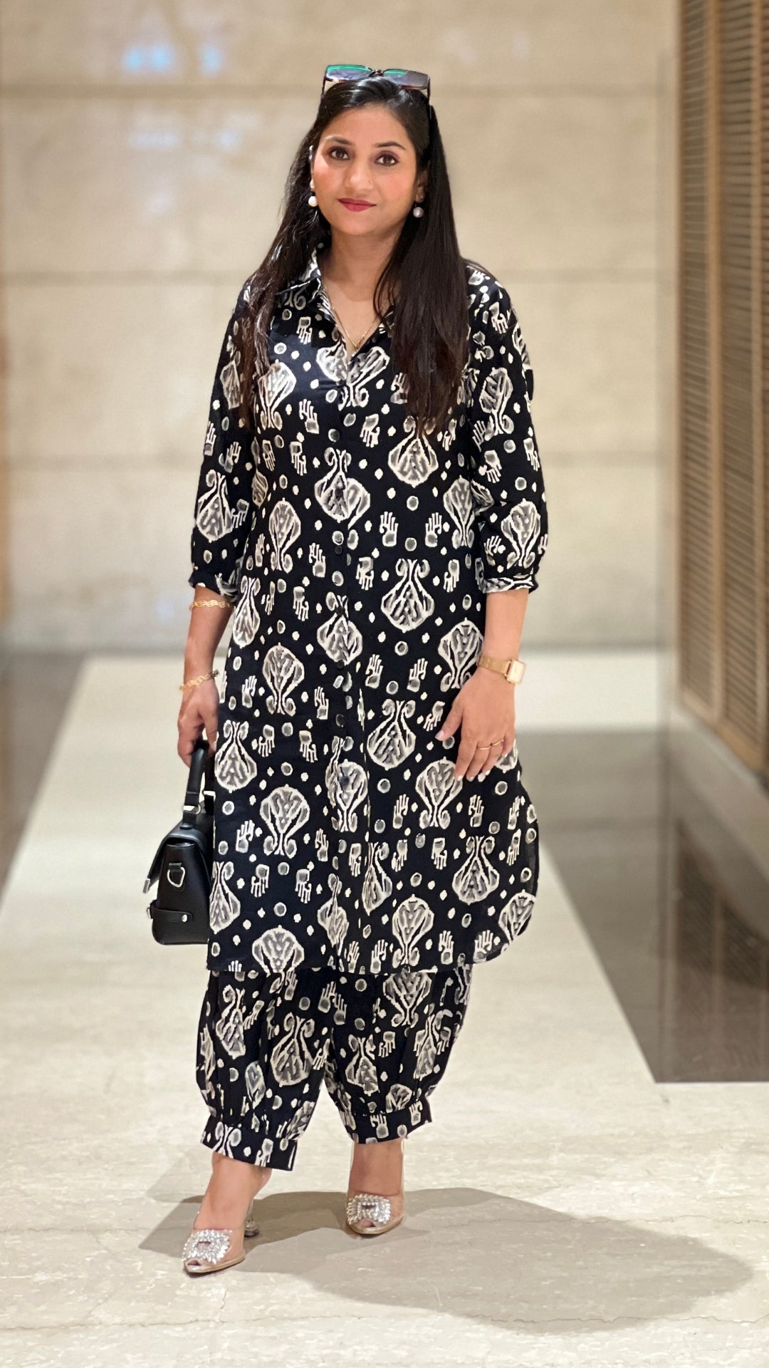 Black Pure Cotton Co-ord Set – Saganeri Block Print Ethnic Co-ord