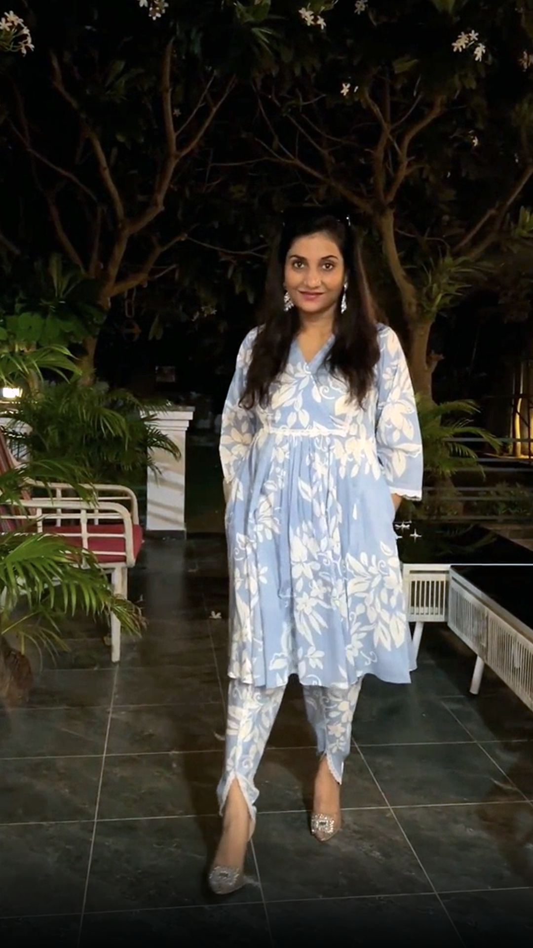 Cotton Blue Dhoti Co-Ord Set – Trendy Comfort Ethnic Elegance (S–5XL)