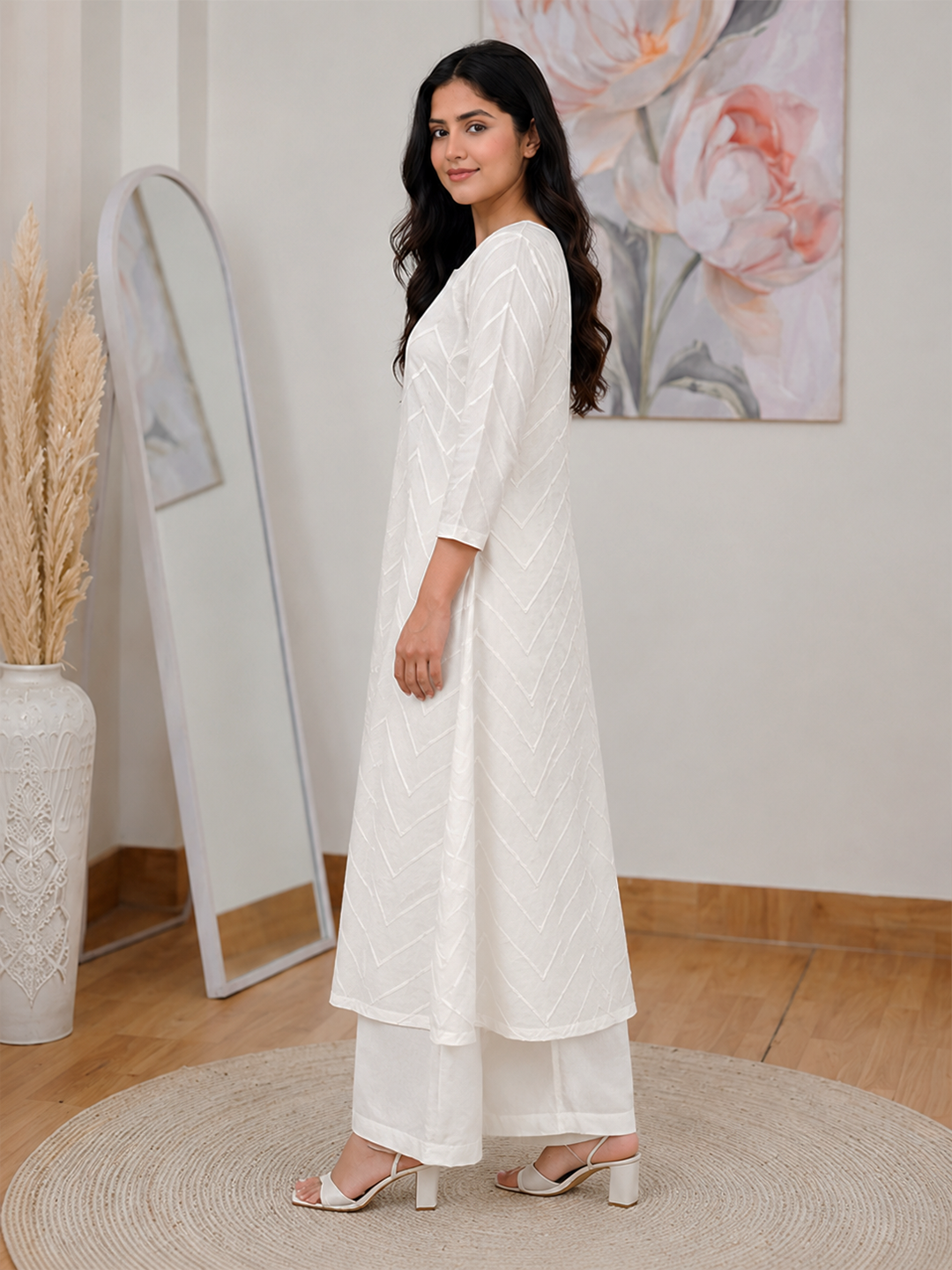 White A-Line Kurta Set – Minimalist Everyday Elegance