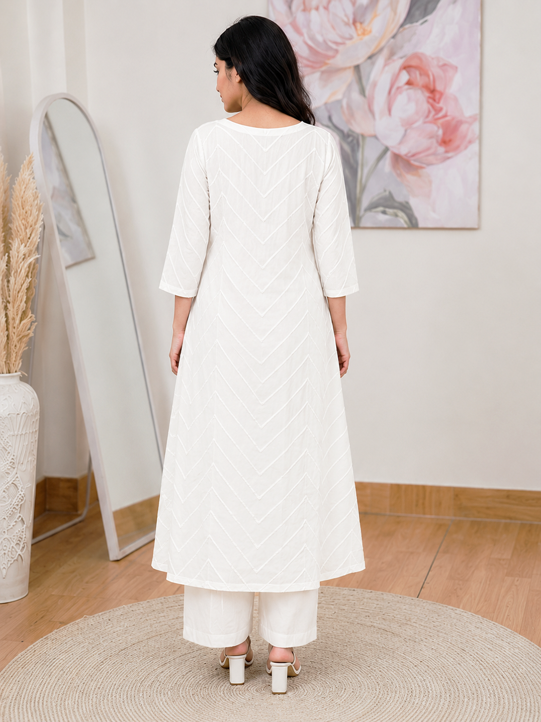 White A-Line Kurta Set – Minimalist Everyday Elegance