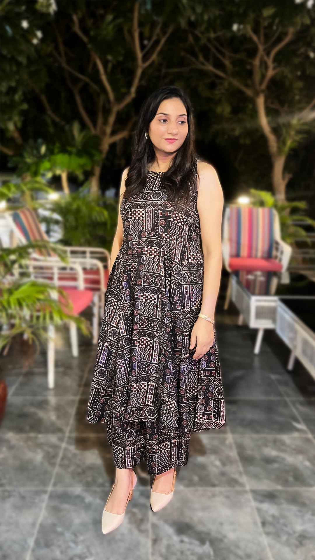 Flair & Flow Kurta Set - Black