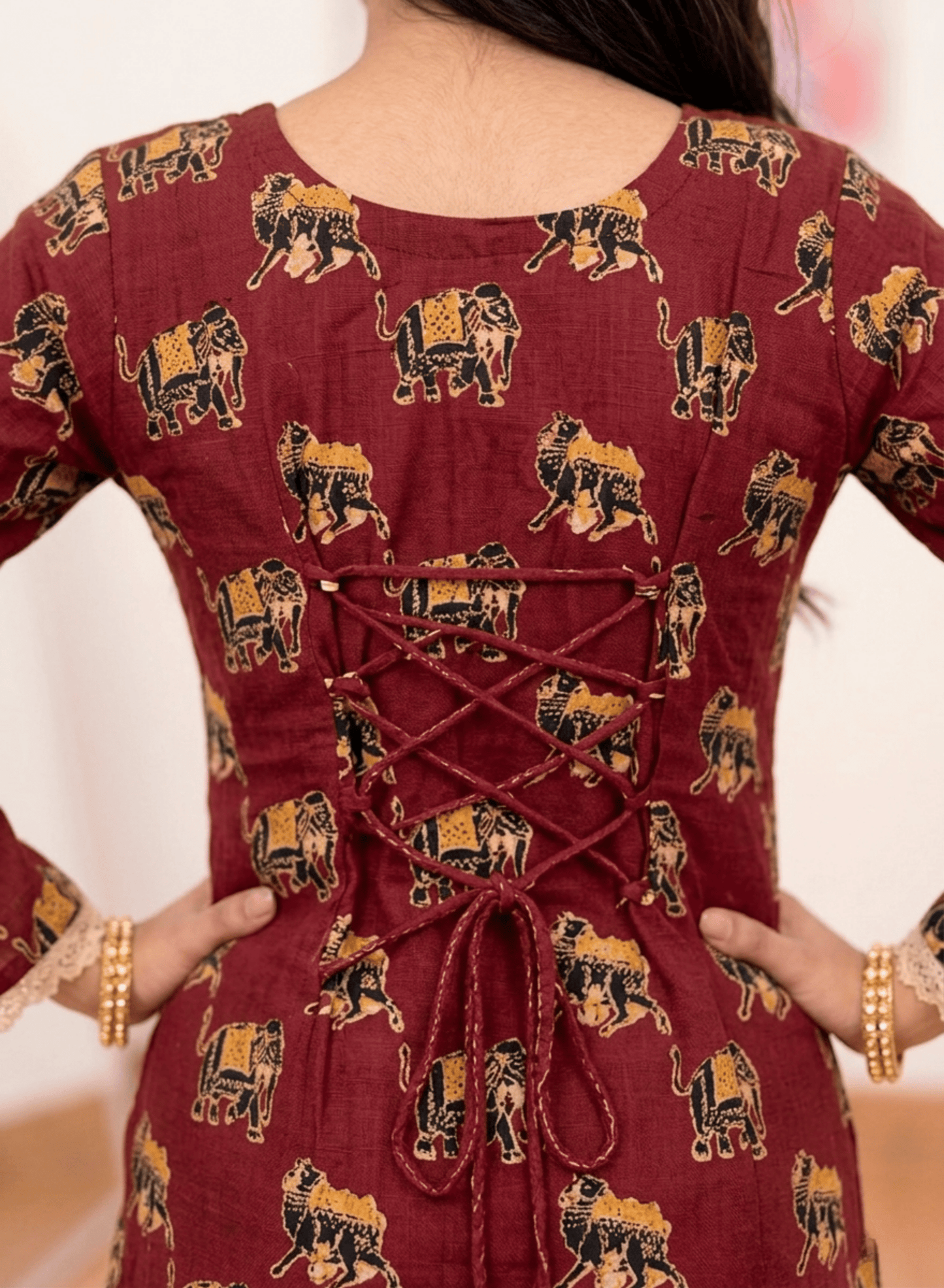 Cotton Maroon Majestic Short Kurti – Regal Versatile Charm (Only Kurti) (S–5XL)