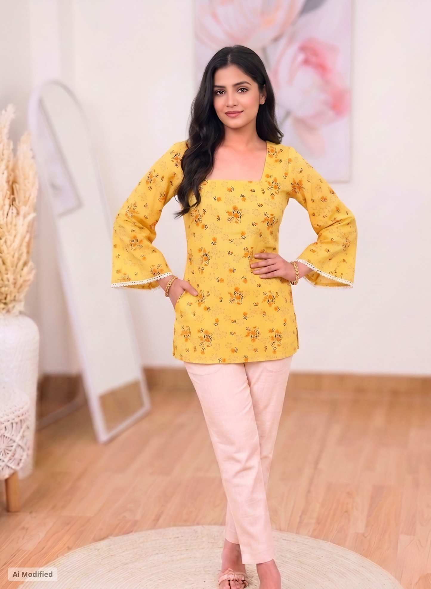 Cotton Floral Flare Kurti – Feminine Everyday Elegance (Only Kurti) (S–5XL)
