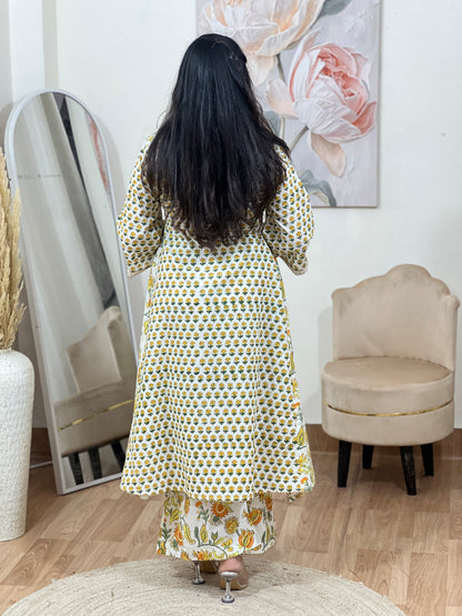 Cotton A-Line Kurta & Palazzo Set – Flared Comfortable Everyday Ethnic (S–5XL)