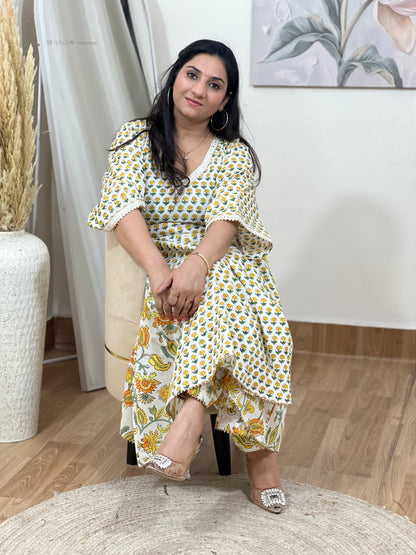 Cotton A-Line Kurta & Palazzo Set – Flared Comfortable Everyday Ethnic (S–5XL)