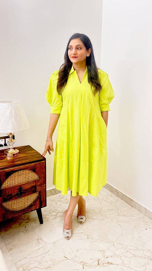 Neon Aura Midi Dress