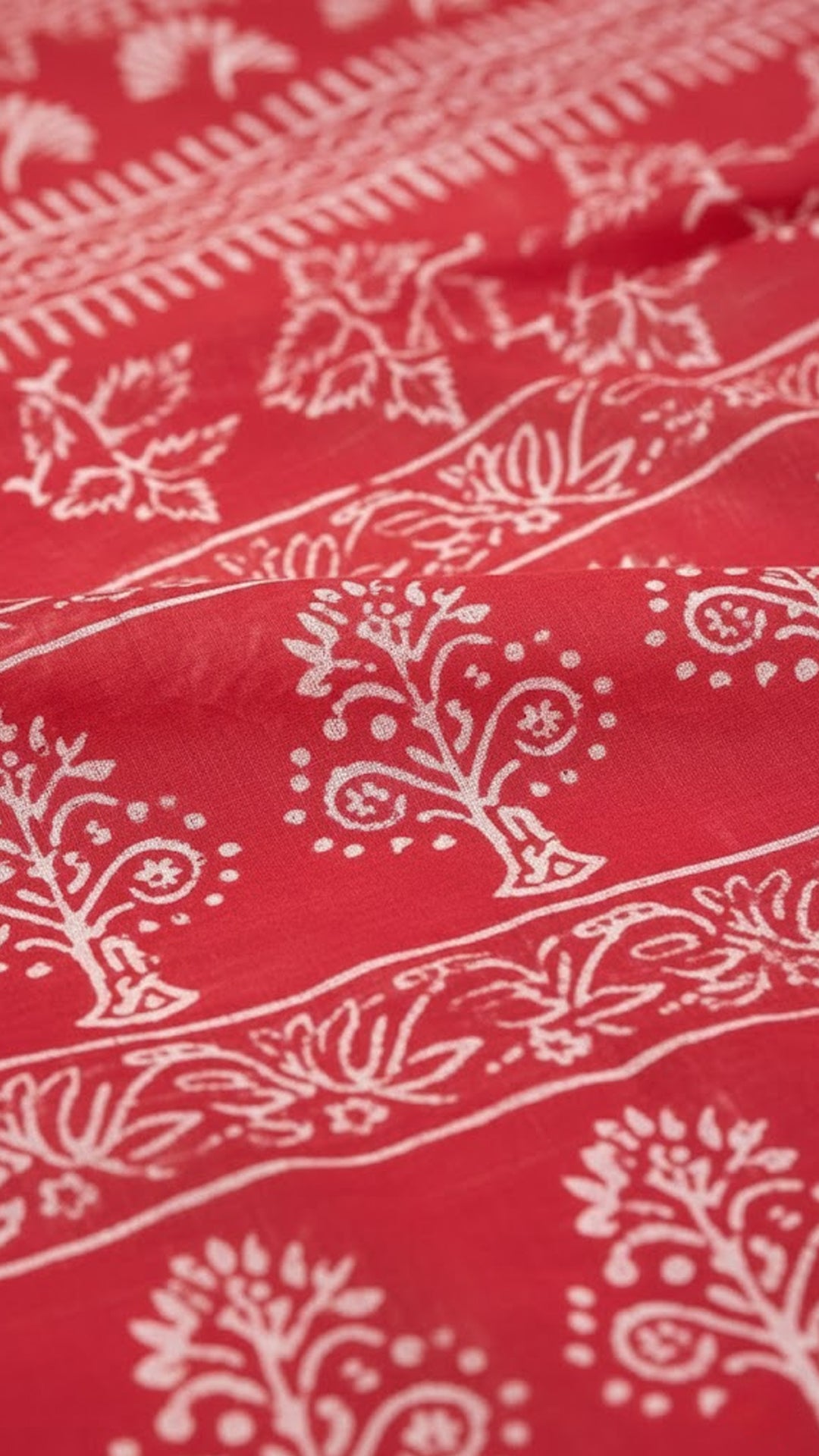 Red Mal Cotton Saree – Soft, Lightweight Cotton Saree with Statement Stripes