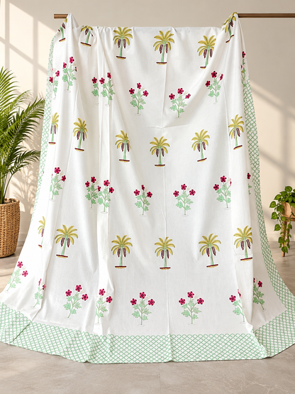 Hand Block Print Premium Cotton Bedsheet –108×108 King Size