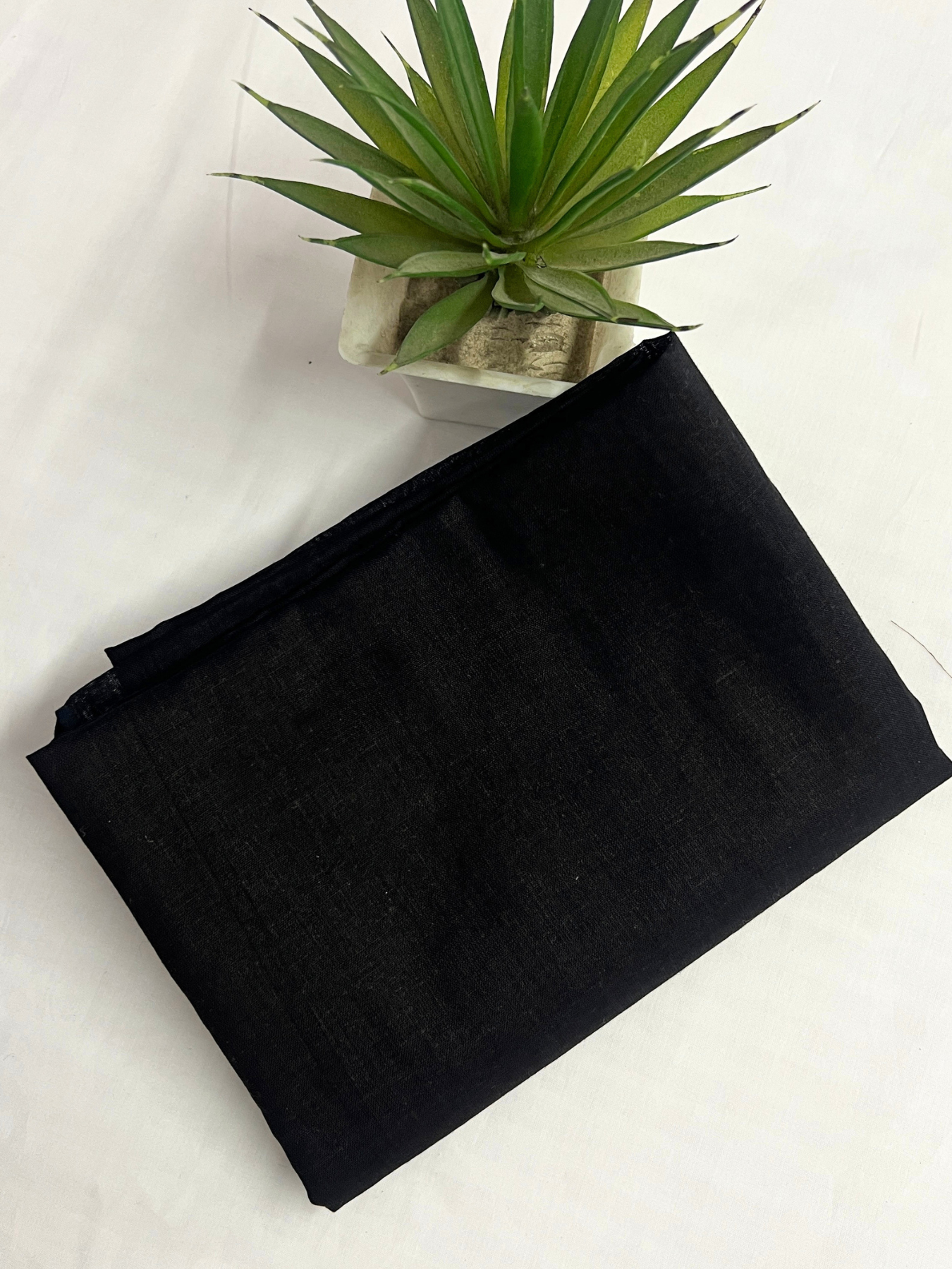 Cotton Classic Ajrakh Black Hand-Block Printed Saree – Authentic Heritage Elegance (One Size)