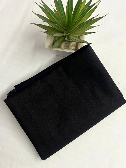 Cotton Classic Ajrakh Black Hand-Block Printed Saree – Authentic Heritage Elegance (One Size)