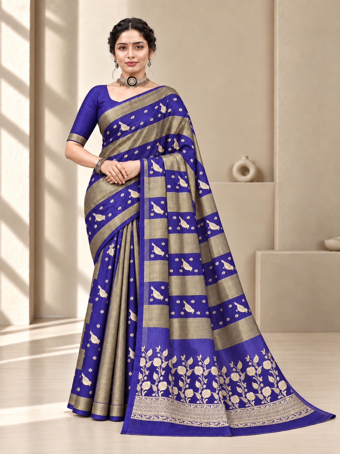 Purple Banarasi Silk Saree – Regal Festive Elegance
