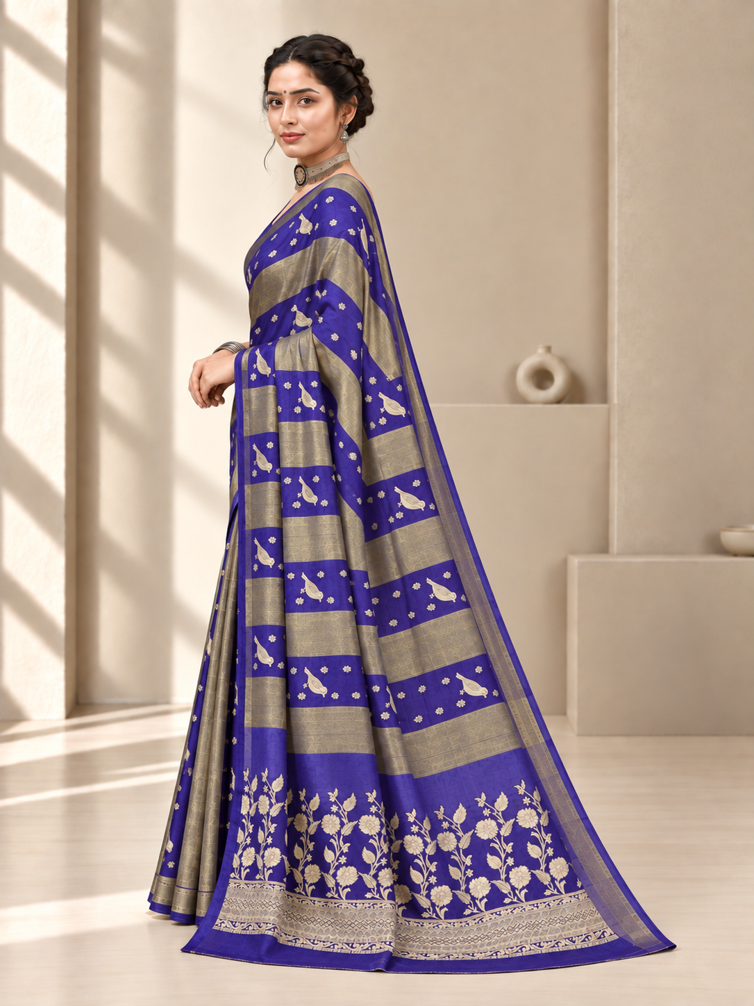 Purple Banarasi Silk Saree – Regal Festive Elegance