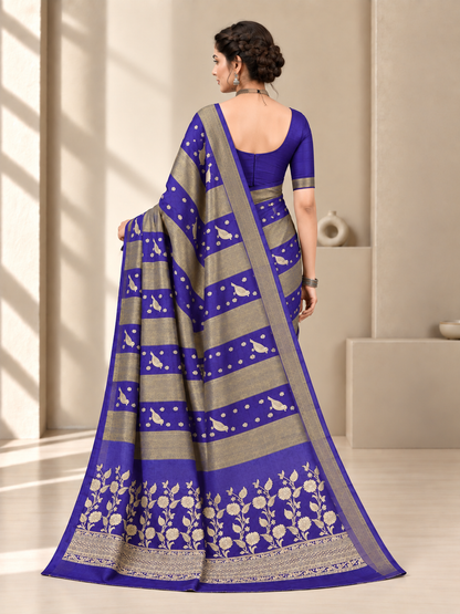 Purple Banarasi Silk Saree – Regal Festive Elegance
