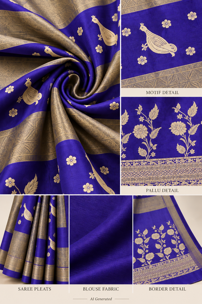 Purple Banarasi Silk Saree – Regal Festive Elegance