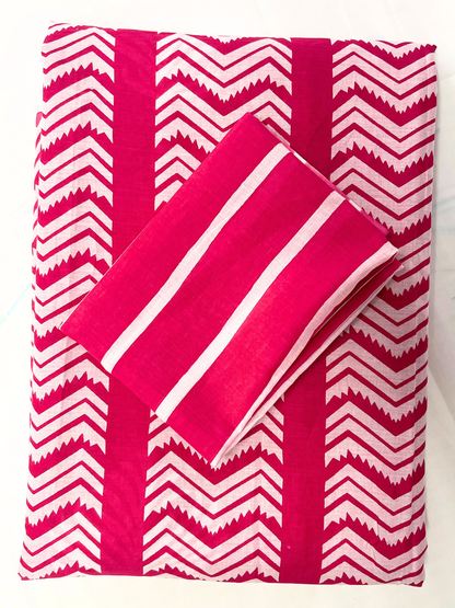 Cotton Magenta Magic Saree – Vibrant Festive Elegance (One Size)