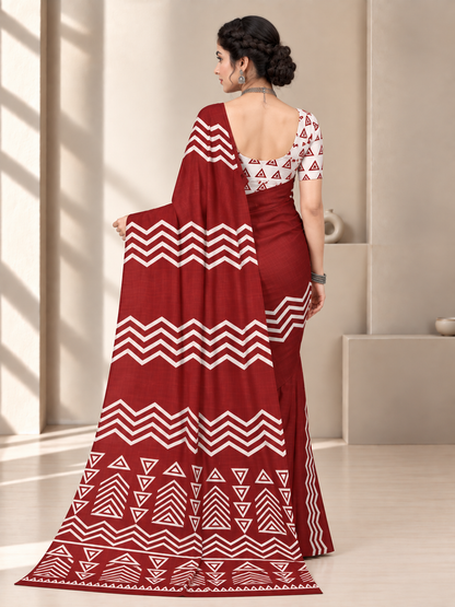 Maroon Cotton Saree – Rich Everyday Elegance