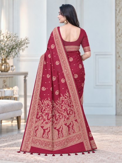 Karwa Chauth Special Rani Red Silk Saree