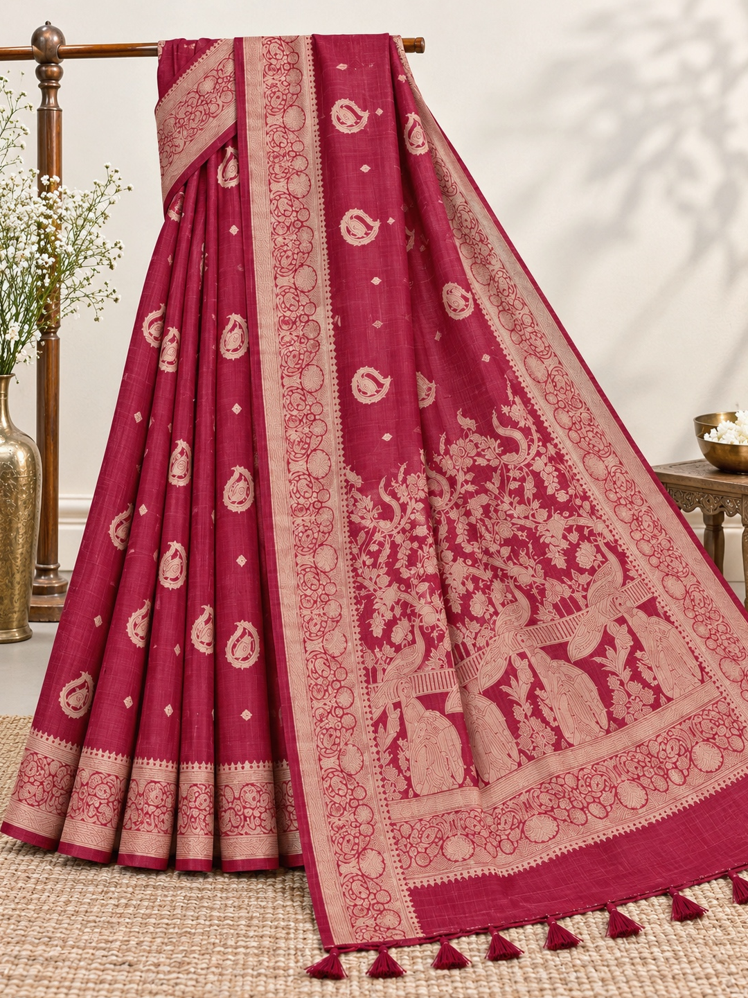 Karwa Chauth Special Rani Red Silk Saree