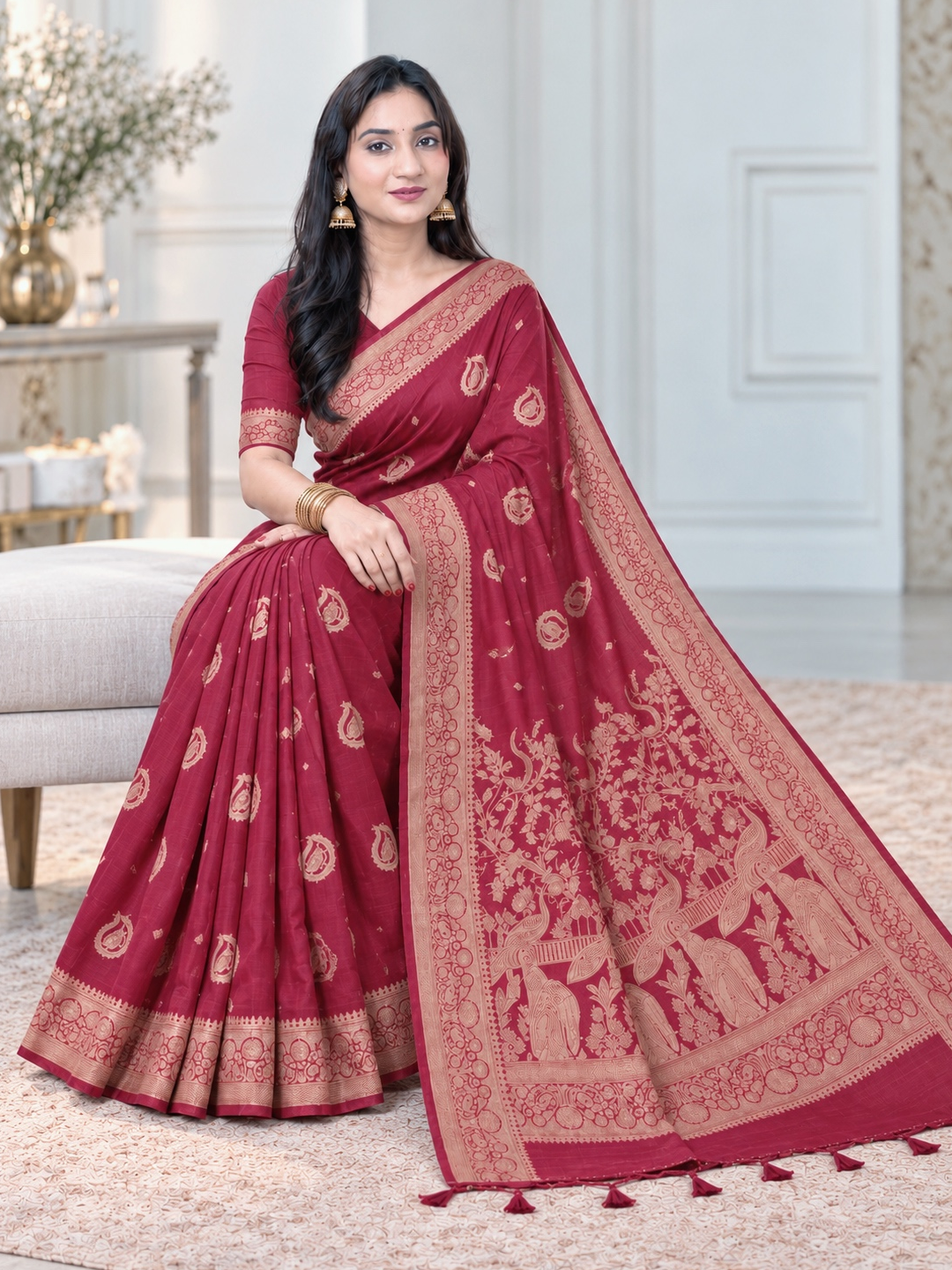 Karwa Chauth Special Rani Red Silk Saree