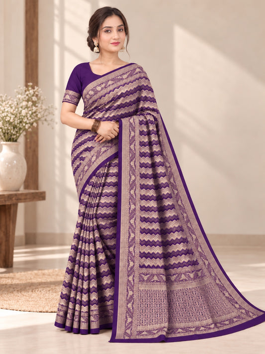 Purple Silk Banarasi Saree – Regal Festive Elegance