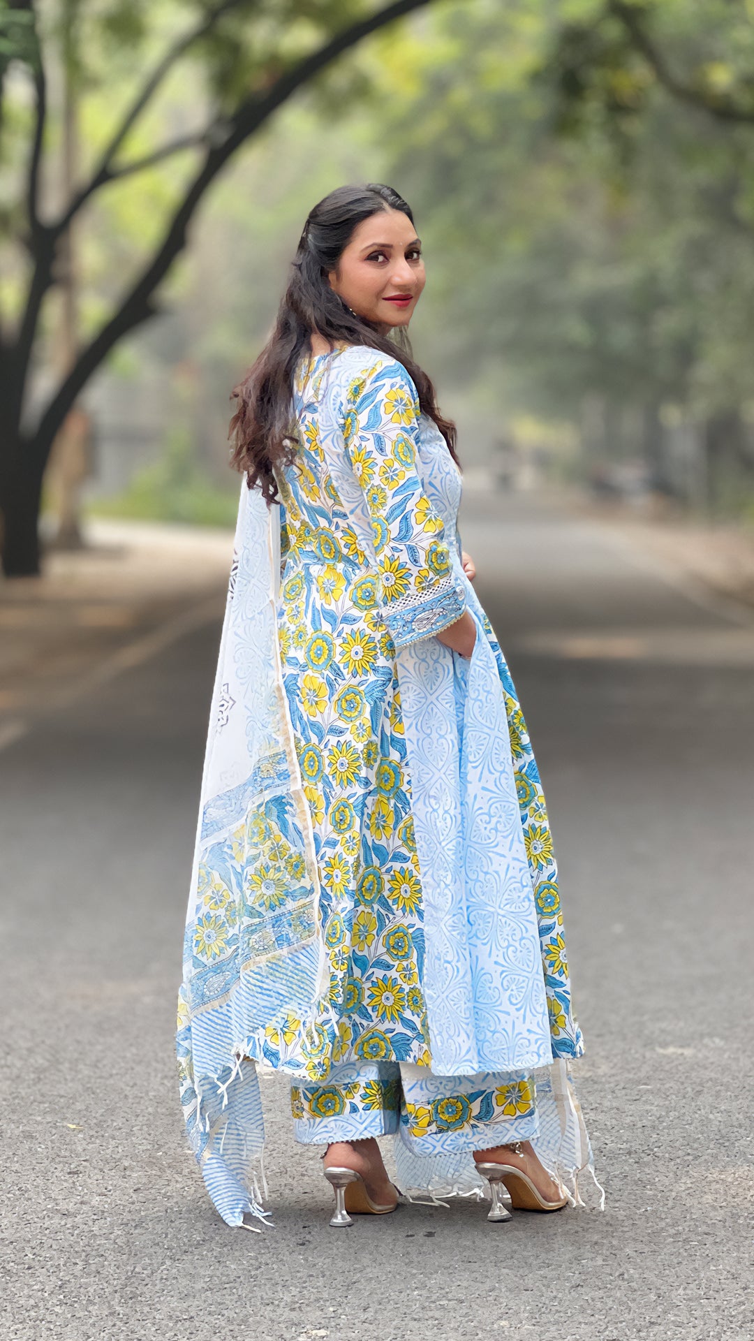 Pure Cotton A-Line Floral Kurta Kurti Set for Women – Size Inclusive (S–5XL)