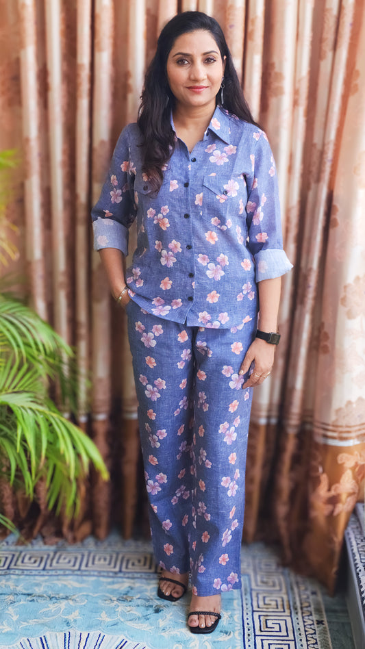 Women Cotton Co-ord Set (Shirt & Pant) - Neutral Office & Travel Smart Set (S–5XL)