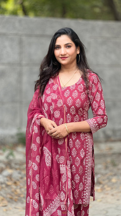 Farshi Palazzo Kurti – Pure Cotton Block Print Heritage Set