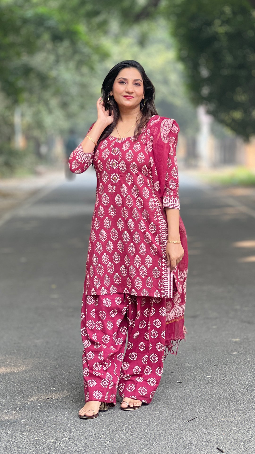 Farshi Palazzo Kurti – Pure Cotton Block Print Heritage Set