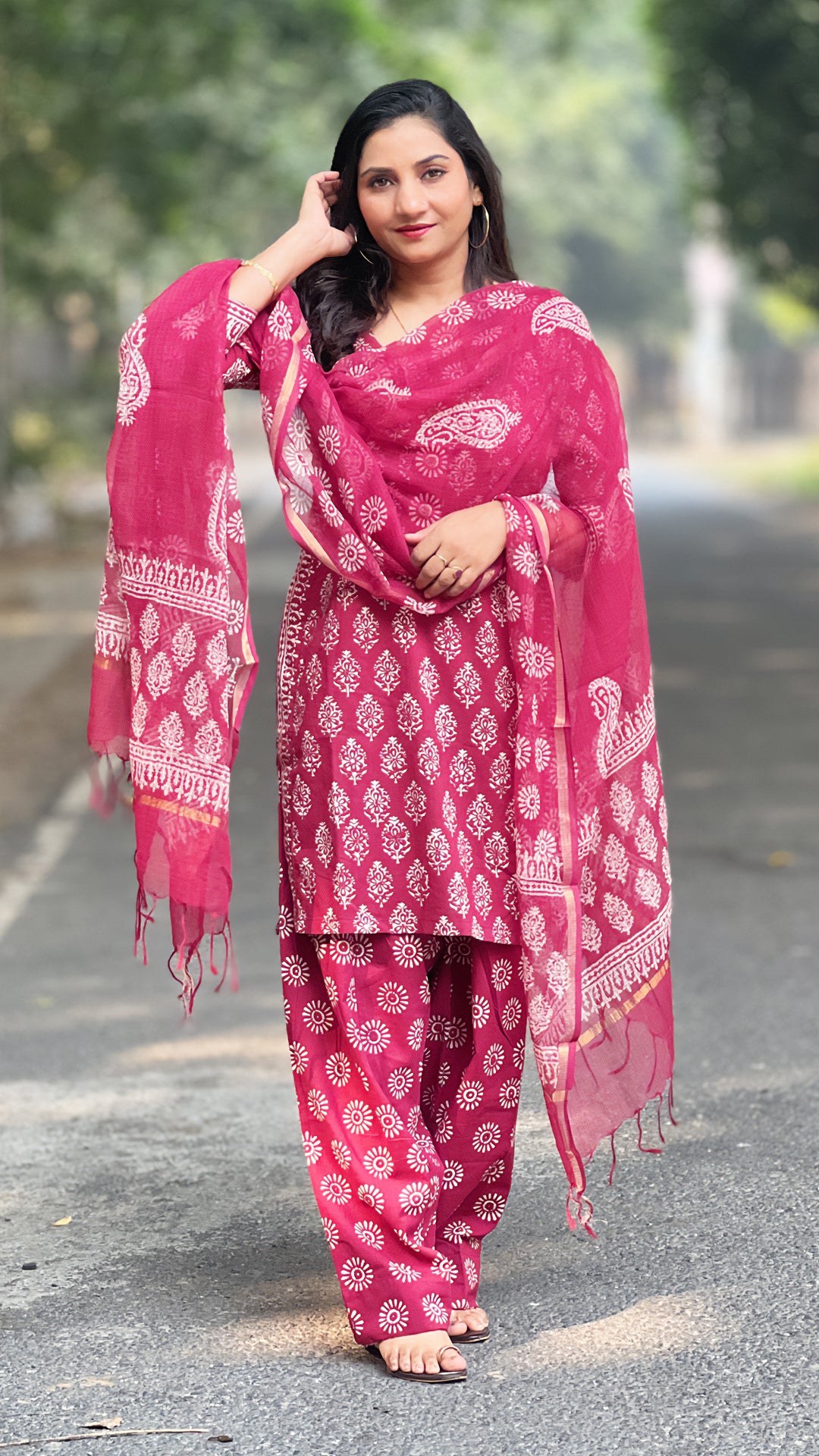Farshi Palazzo Kurti – Pure Cotton Block Print Heritage Set