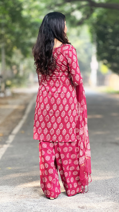 Farshi Palazzo Kurti – Pure Cotton Block Print Heritage Set